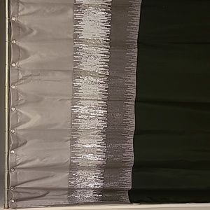 Black & Gray Bling Shower Curtain & Hooks